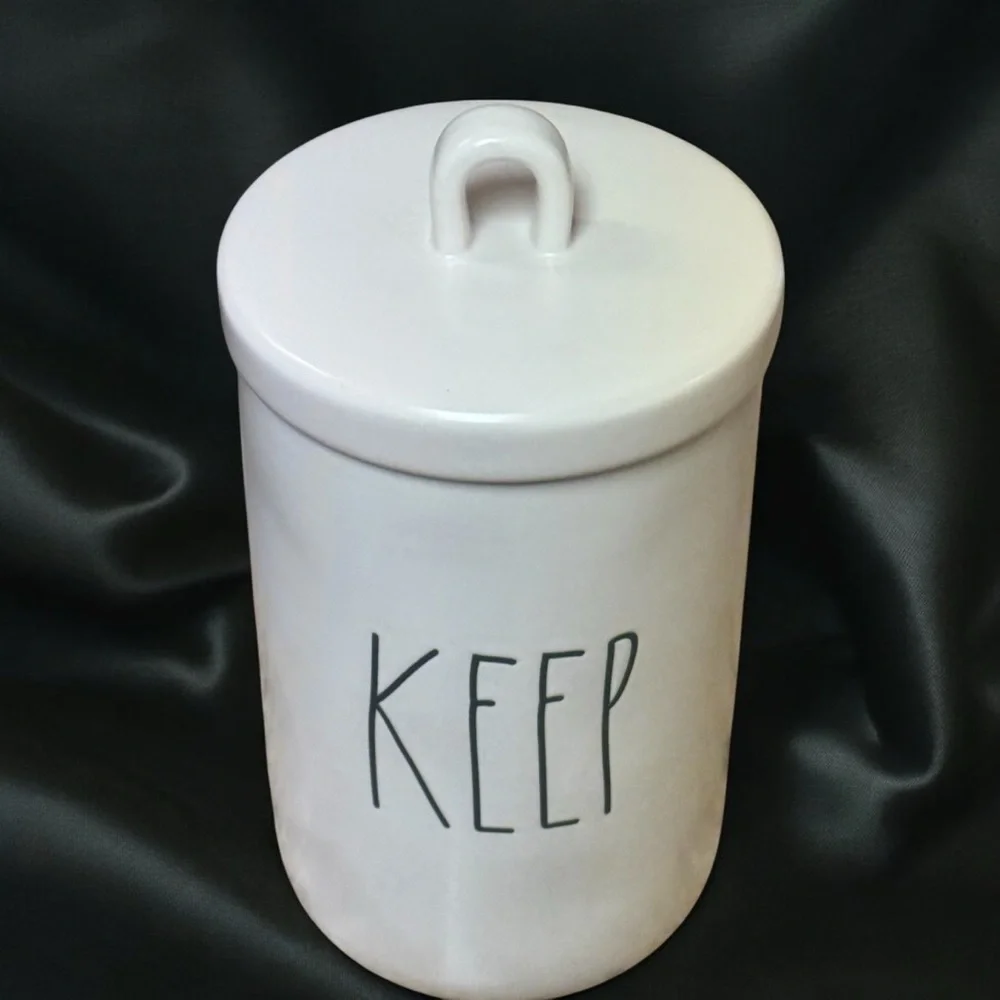 Rae Dunn Tall KEEP Storage Canister Lid That Seals Mint Condition Collectible
